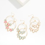 Wholesale metal Drop Hoop Earrings Acetate Teardrop Details L