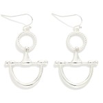 Wholesale textured Metal Hoop Horsebit Drop Earrings L