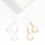 Wholesale linked Metal Pearl Drop Earring Ball Clusters L