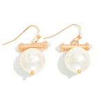 Wholesale metal Bar Drop Earring Pearl L