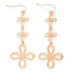 Wholesale chain Link Textured Metal Infinity Loop Drop Earring L