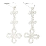 Wholesale chain Link Textured Metal Infinity Loop Drop Earring L