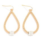 Wholesale linked Metal Teardrop Drop Earrings Two Detail L