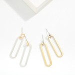 Wholesale long Metal Oval Post Drop Earrings L