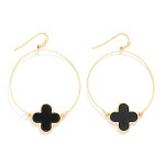 Wholesale metal Hoop Drop Earrings Acetate Clover Station L