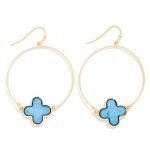 Wholesale metal Hoop Drop Earrings Acetate Clover Station L