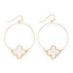 Wholesale metal Hoop Drop Earrings Acetate Clover Station L