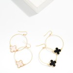 Wholesale metal Hoop Drop Earrings Acetate Clover Station L