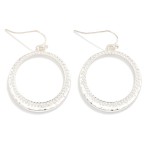Wholesale textured Metal Hoop Drop Earring L