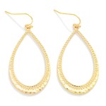 Wholesale textured Metal Tapered Teardrop Drop Earrings L