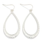 Wholesale textured Metal Tapered Teardrop Drop Earrings L