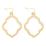 Wholesale metal Hollow Quatrefoil Drop Earring L