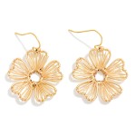 Wholesale metal Wire Wrapped Flower Drop Earrings L