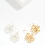 Wholesale metal Wire Wrapped Flower Drop Earrings L