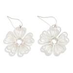 Wholesale metal Wire Wrapped Flower Drop Earrings L