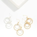 Wholesale ribbed Hammered Metal Nesting Hoops Drop Earrings L