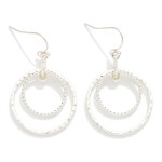 Wholesale ribbed Hammered Metal Nesting Hoops Drop Earrings L