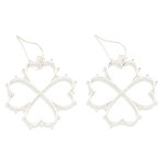 Wholesale studded Metal Hearts Clover Drop Earrings L