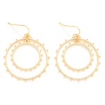 Wholesale nesting Metal Studded Hoops Drop Earrings D