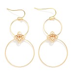 Wholesale linked Metal Hoops Drop Earrings Clover Details L