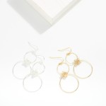 Wholesale linked Metal Hoops Drop Earrings Clover Details L