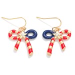 Wholesale painted Metal Americana Bow Drop Earrings L