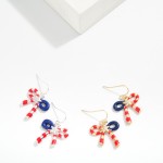 Wholesale painted Metal Americana Bow Drop Earrings L