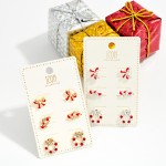 Wholesale set Three Rhinestone Enamel Christmas Stud Earrings L