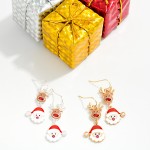 Wholesale linked Enamel Reindeer Santa Claus Drop Earrings L