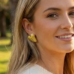 Wholesale hammered Metal Heart Post Drop Earring L