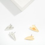 Wholesale hammered Metal Heart Post Drop Earring L