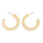 Wholesale textured Metal Tube Hoop Earrings D