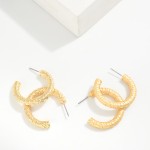 Wholesale textured Metal Tube Hoop Earrings D