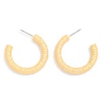 Wholesale textured Metal Tube Hoop Earrings D