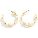 Wholesale hammered Metal Plus Cross Hoop Earrings D