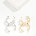 Wholesale hammered Metal Plus Cross Hoop Earrings D