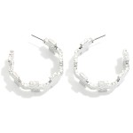 Wholesale hammered Metal Plus Cross Hoop Earrings D