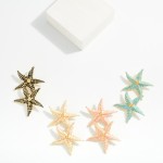 Wholesale painted Metal Starfish Post Drop Earring L