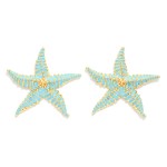 Wholesale painted Metal Starfish Post Drop Earring L