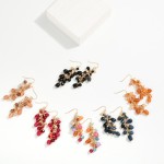 Wholesale linked Metal Acetate Stone Bead Drop Earrings L