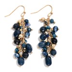 Wholesale linked Metal Acetate Stone Bead Drop Earrings L