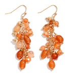Wholesale linked Metal Acetate Stone Bead Drop Earrings L