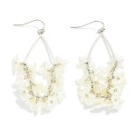 Wholesale metal Teardrop Drop Earrings Pearl Flower Cluster L