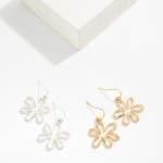 Wholesale metal Hollow Flower Drop Earrings L