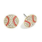 Wholesale pave Rhinestone Baseball Stud Earrings L