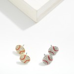 Wholesale pave Rhinestone Baseball Stud Earrings L