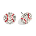 Wholesale pave Rhinestone Baseball Stud Earrings L