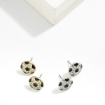 Wholesale pave Rhinestone Baseball Stud Earrings L