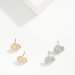 Wholesale pave Rhinestone Pearl Dome Earrings L