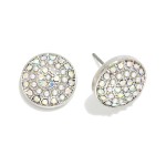 Wholesale pave Rhinestone Pearl Dome Earrings L